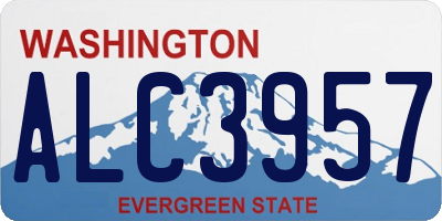WA license plate ALC3957