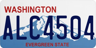 WA license plate ALC4504