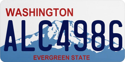 WA license plate ALC4986