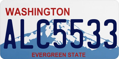 WA license plate ALC5533