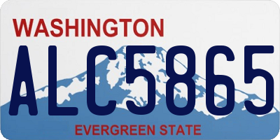 WA license plate ALC5865