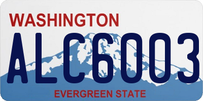 WA license plate ALC6003