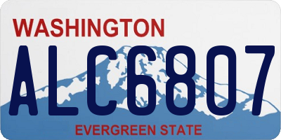 WA license plate ALC6807