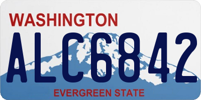 WA license plate ALC6842