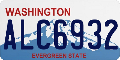 WA license plate ALC6932