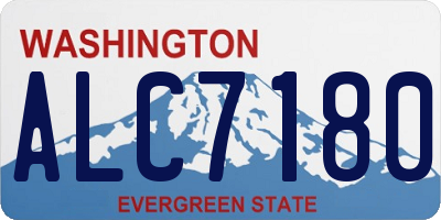 WA license plate ALC7180