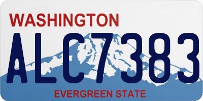 WA license plate ALC7383