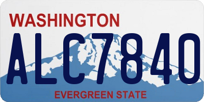 WA license plate ALC7840