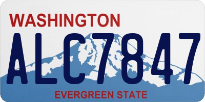 WA license plate ALC7847