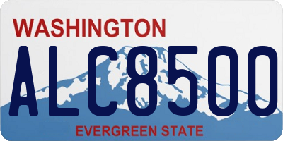 WA license plate ALC8500