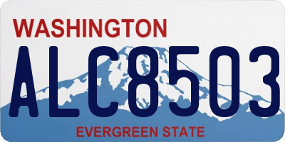 WA license plate ALC8503