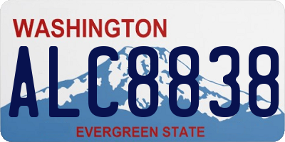 WA license plate ALC8838