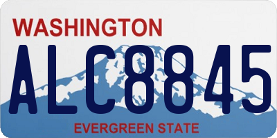 WA license plate ALC8845