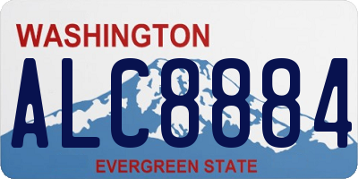 WA license plate ALC8884