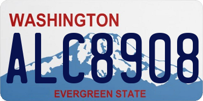 WA license plate ALC8908