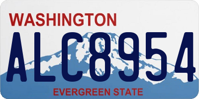 WA license plate ALC8954