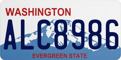 WA license plate ALC8986