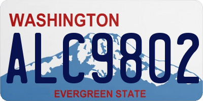 WA license plate ALC9802