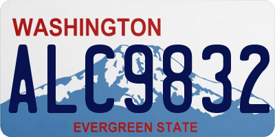 WA license plate ALC9832