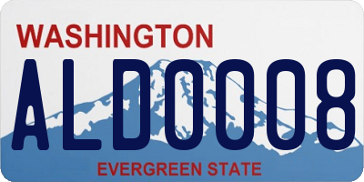 WA license plate ALD0008