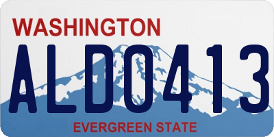 WA license plate ALD0413