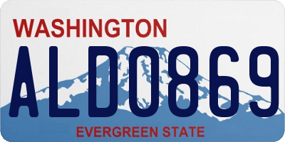 WA license plate ALD0869
