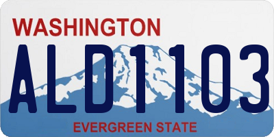 WA license plate ALD1103