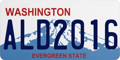 WA license plate ALD2016