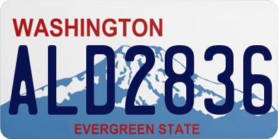 WA license plate ALD2836