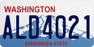WA license plate ALD4021