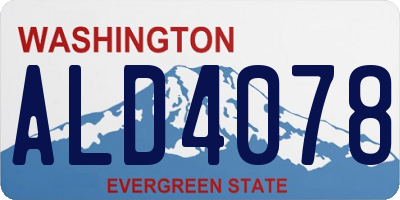WA license plate ALD4078