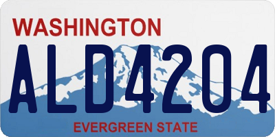 WA license plate ALD4204