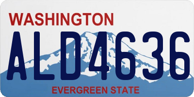 WA license plate ALD4636