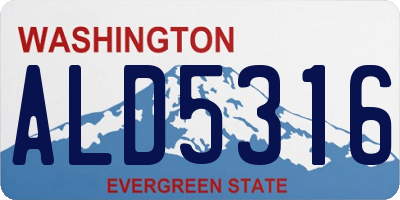 WA license plate ALD5316