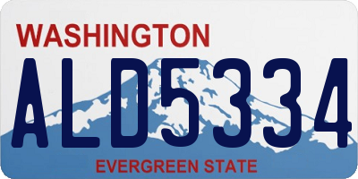 WA license plate ALD5334