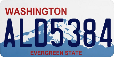 WA license plate ALD5384