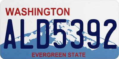 WA license plate ALD5392