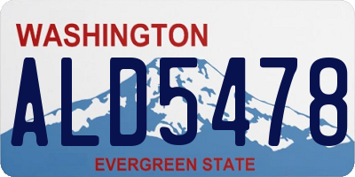 WA license plate ALD5478