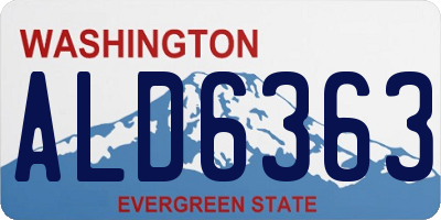 WA license plate ALD6363