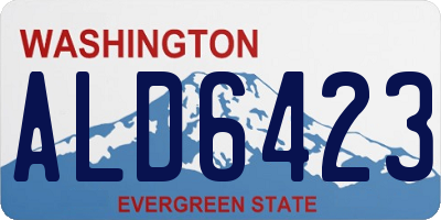 WA license plate ALD6423