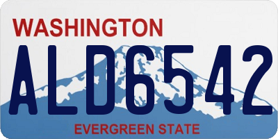 WA license plate ALD6542