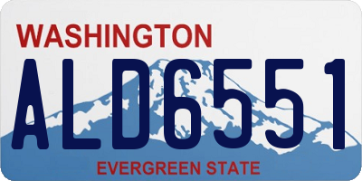 WA license plate ALD6551