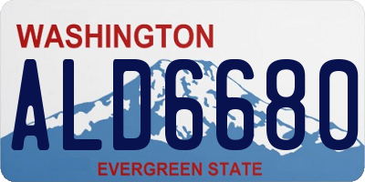 WA license plate ALD6680