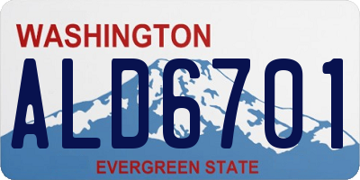 WA license plate ALD6701