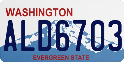 WA license plate ALD6703