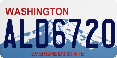 WA license plate ALD6720