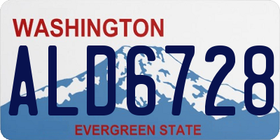 WA license plate ALD6728