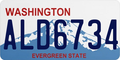WA license plate ALD6734