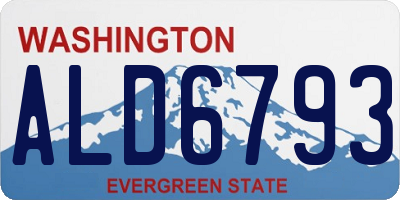 WA license plate ALD6793