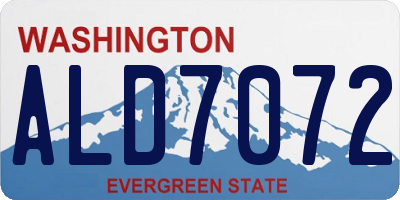 WA license plate ALD7072